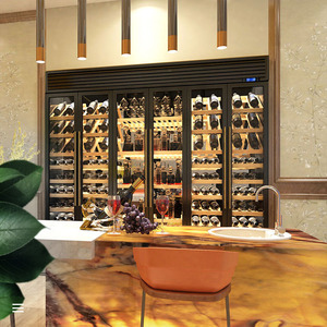 <span class=keywords><strong>Cave</strong></span> à vin rouge vitrine à vin haut de gamme étagère de <span class=keywords><strong>rangement</strong></span> murale de luxe en verre pour whisky étagères - Product Image 2