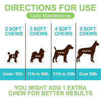 Pro + Pre Bites Probiotic & Prebiotic Soft Chews - 6 souches pour la santé intestinale, le soutien immunitaire et intestinal-270g (90 mâches)