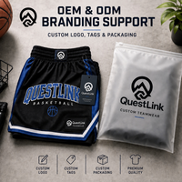 Shorts de basketball personnalisés QuestLink, sublimés, séchage rapide, respirants, pour lycée, université, ligue, athlétisme, vente en gros OEM