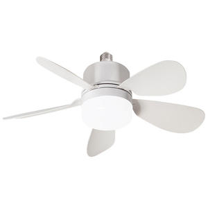 Ventilateur de plafond moderne avec éclairage LED, 5 pales, corps en plastique, télécommande, 5 vitesses, montage encastré, blanc, salon, moteur DC, 2700K, dimmable - Product Image 3