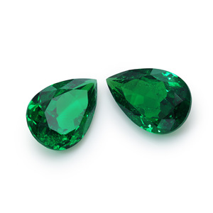 Cadermay Synthetic Tsavorite Pear Cut Green Loose Gemstone For Ring Making - Product Image 3