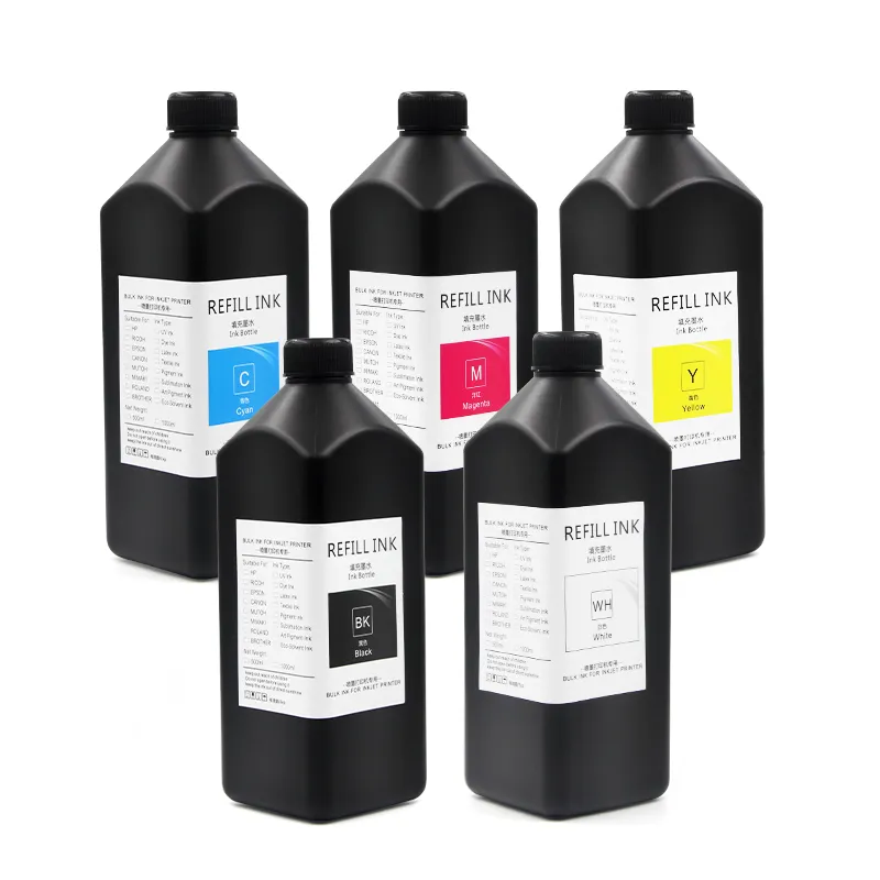 Ocbestjet 1000ML/bottiglia 6 colori in pelle UV LED inchiostro per Ricoh GH2220 per Seiko SPT1024 LEJ stampante 640