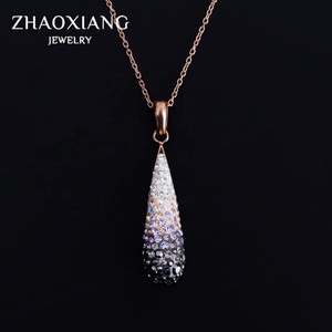Colliers Goutte d'Eau pour Femmes, Bijoux en Cristal Tendance, Cadeaux pour Fêtes et Anniversaires, Vente en Gros, Dropshipping Accepté - Product Image 1
