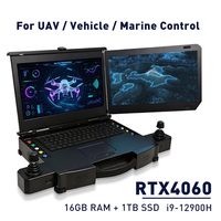 Station de contrôle au sol UAV à double écran I9-12900H RTX4060, ordinateur portable robuste de 15,6 pouces avec prise en charge du joystick, 14 cœurs, en stock, OEM ODM