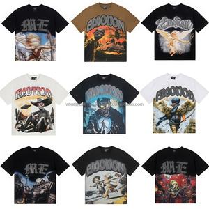 Camisetas de Hombre Lisas de Gran Gramaje, Negras, de Alta Calidad, Estilo Holgado, con Gráficos, de Gamuza, Personalizables con Bordado 3D - Product Image 2