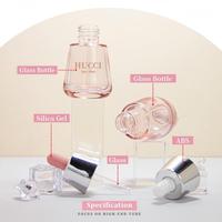 Flacon cosmétique en verre de 30 ml à marque privée, flacon compte-gouttes pour sérum visage et essence avec bouchon argenté électroplaqué
