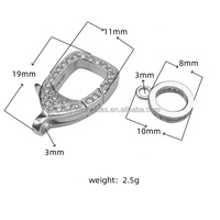 Personnalisé plata 925 argent sterling carré 11mm porte-clés accessoires fermoir fabrication de bijoux homard fermoirs pour colliers de perles