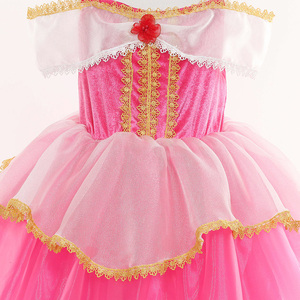 Vestido de Princesa Clásico para Niñas MS, Vestido de Tul con Hombros Descubiertos, Disfraz de Lujo de la Bella Durmiente Aurora para Niñas - Product Image 4