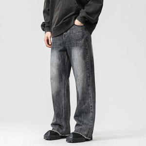 Produttore personalizzato acido Wash pantaloni in Denim pesanti Femm Hommes Pantalon <span class=keywords><strong>Jeans</strong></span> larghi svasati per gli uomini 10000 venduti - Product Image 3