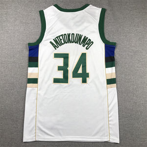 Groothandel Nieuwe Gestikte Amerikaanse Basketbalshirts Nieuw Seizoen # 34 Antetokounmpo Milwaukee Bucks shirts - Product Image 1