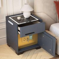 Coffre-fort de luxe compact pour armes à feu avec chargeur sans fil et veilleuse LED intégrée, à empreinte digitale, pour table de chevet