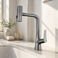 Robinet de cuisine moderne ELOILO en laiton à double fonction, mitigeur de lavabo de salle de bain à poignée unique, eau chaude et froide, à poser sur le comptoir