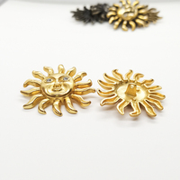 Nouveau design de mode, style rock vintage, bouton de couture en métal unique en forme de tournesol, pour vêtements