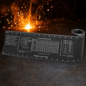 Righello per Misurare Tubi Pronto per la Spedizione, Doppia Scala in <span class=keywords><strong>Pollici</strong></span> e <span class=keywords><strong>Millimetri</strong></span> per Idraulici - Product Image 1