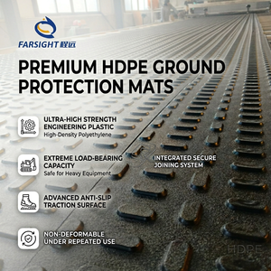 Vente en gros de dalles de pavage en plastique HDPE Construction temporaire Tapis de route pour piste Protection du sol Traitement de coupe - Product Image 1