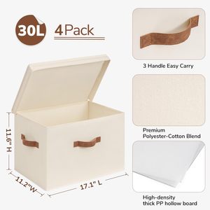 Factory Price <b>Decorative</b> Fabric Closet <b>Storage</b> Bins with Lids and Handles <b>for</b> Shelves Clothes Toy Organizer <b>Storage</b> <b>Box</b> - Product Image 3