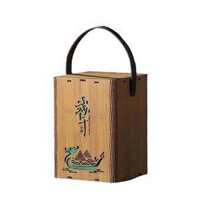 Caja de bambú cuadrada portátil para zongzi, caja de regalo para el Festival del Bote del Dragón - Product Image 5