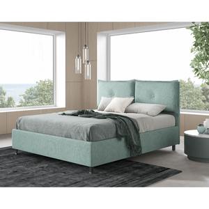 Lit double en tissu vert aqua - Product Image 1