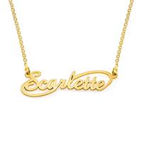 Collier personnalisé avec nom en acier inoxydable, pendentif plaque nominative dorée, écriture cursive 3D, bijoux hypoallergéniques, cadeau pour femme