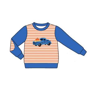 T-shirts personnalisés pour bébés garçons motif citrouille, vente en gros, vêtements pour enfants, boutique, usine, mode enfantine, frères, automne, vêtements pour tout-petits - Product Image 3