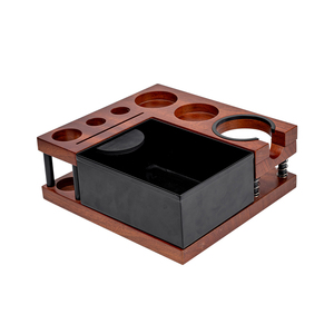Own Mold Snap-on Disassembly Eco-Friendly Classic Barista Tools Wood Tamping Station with Knockbox - Product Image 6