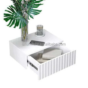 Table de chevet murale moderne en bois, table de chevet suspendue flottante pour chambre à coucher avec tiroirs - Product Image 6