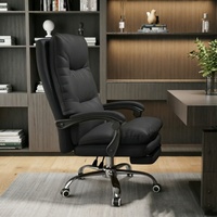 Chaise de bureau à domicile avec repose-pieds, chaise d'ordinateur inclinable confortable pour une longue assise, chaise de direction professionnelle