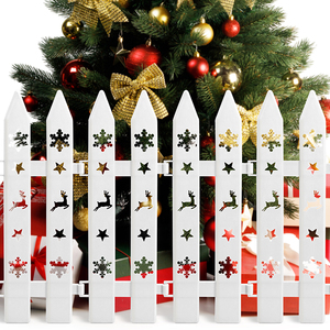 Décoration <span class=keywords><strong>de</strong></span> Noël moderne : Flocon <span class=keywords><strong>de</strong></span> neige en plastique PP, clôture détachable, DIY, imperméable, durable, rouge/blanc/marron pour cour - Product Image 2