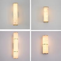 Applique murale LED en cuivre et albâtre avec lumière blanc chaud - Design moderne, intensité réglable, idéale pour les salons, les chambres, les halls d'hôtel