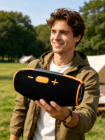 Haut-parleur sans fil portable 30W, batterie amovible, haut-parleur extérieur, prise en charge AUX, LED, USB, lecteur audio TF