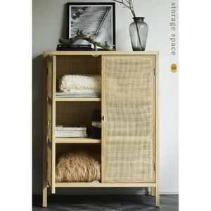 Mueble de Almacenamiento de Gran Capacidad, Estilo Nórdico Moderno Orgánico, Minimalista, Wabi-Sabi, Madera de Fresno Sólida, Hecho a Mano, Ecológico, para Sala de Estar - Product Image 3