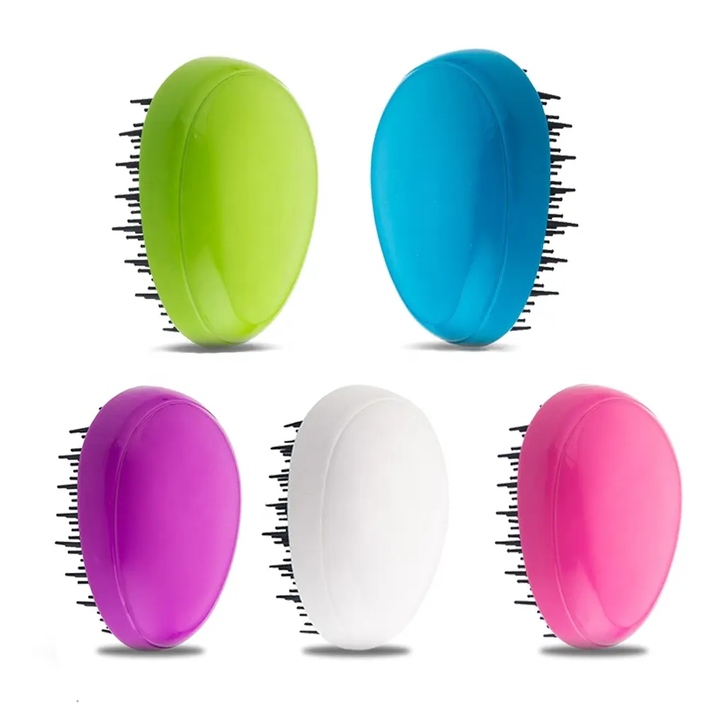 Escova de cabelo de plástico personalizada, escova para cabelo rosa desembaraçador para cabelos molhados ou secos