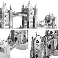 Rompecabezas Metálico 3D del Puente de la Torre de Londres de Piececool, Kit de Modelo para Ensamblar, Manualidad Educativa para Adultos, Regalo