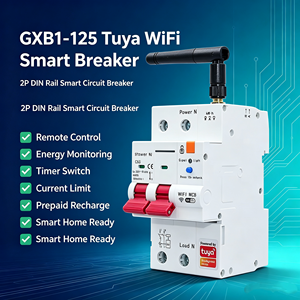GXPR GXB1-125 Tuya WiFi Smart MCB 2P Rail DIN Disjoncteur Intelligent Télécommande Maison Intelligente Distribution <span class=keywords><strong>d</strong></span>'Énergie Commerciale - Product Image 1