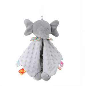 <span class=keywords><strong>Couverture</strong></span> de sécurité pour bébé en peluche Minky 36cm x 36cm 100% polyester, motifs éléphant, licorne, lapin, dessin animé - Product Image 1