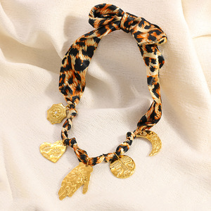 Summly Mùa Thu Mùa Đông 18K Mạ Vàng Thép Không Gỉ Mắt Quỷ Trái Tim Mặt Trăng Mặt Dây Chuyền Tự Làm <span class=keywords><strong>Leopard</strong></span> Khăn Vòng Cổ Thời Trang Đồ Trang Sức - Product Image 3