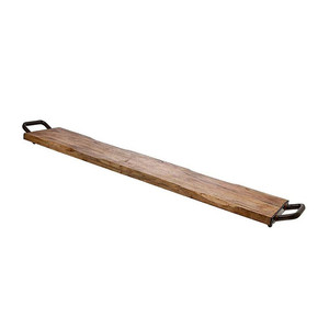 Classic Old World Style Campfire Party Prep Long Wooden <strong>Tray</strong> <strong>With</strong> <strong>Handles</strong> - Product Image 3