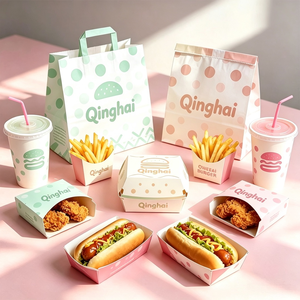 Envases de Papel Rígido Desechables, Biodegradables y Reciclables, Ecológicos, con Relieve UV para Papas Fritas y Alitas de Pollo Personalizadas - Product Image 5