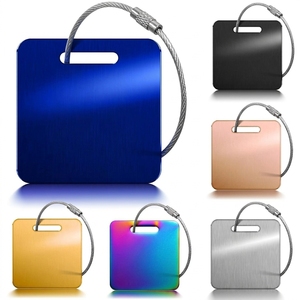 Étiquette en acier inoxydable de style campagnard américain la plus vendue pour sacs à dos, bagages, porte-clés – Contenu personnalisable - Product Image 5