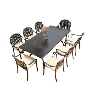 Conjunto de Mesa y Sillas de Aluminio Fundido para Exteriores, Uso en Villas, Patios, Jardines, Balcones, Resistente al Agua y a los Rayos UV, Mesa de Té de Ocio, Combinación Larga - Product Image 5