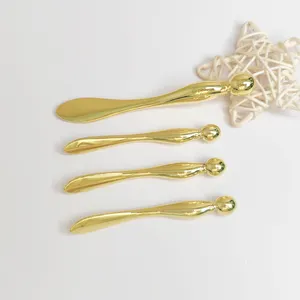 Çinko alaşım metal spatula krem masaj araçları yüz masaj özel mini spatula için kozmetik sopa
