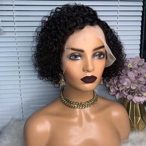 Pixie <strong>Cut</strong> Short Water Wave Curly T1b/27 Honey Blonde Ombre Color <strong>Wig</strong> Virgin Human Hair 13*4 Lace Front <strong>Wigs</strong> - Product Image 3