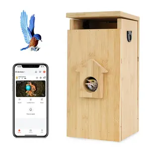 1080P Bird Nest Solar Powered Bird Nesting Hatching In Real Time Smart Bird House With Camera