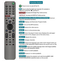 Control Remoto por Voz RMF-TX600U de Repuesto para Televisor Inteligente Bravia 4K UHD con Código Fijo Infrarrojo, 2 Pilas AAA