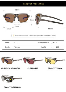 Gafas de Sol Deportivas de Moda con Marco Completo para Hombre y Mujer, Protección UV400 Polarizadas Cuadradas para Pesca al Aire Libre - Product Image 5