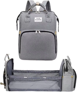 Sac à couches pour bébé, sac à dos avec matelas à langer, sac à langer imperméable multifonctionnel avec berceau pliable pour maman <span class=keywords><strong>et</strong></span> papa - Product Image 1