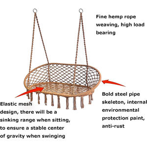 Grande balançoire en coton et <span class=keywords><strong>filet</strong></span> Portable hamac balançoire de jardin pour intérieur/extérieur Relax fonction sommeil profond - Product Image 2