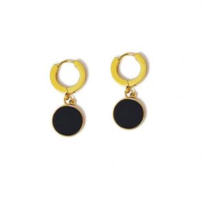 Pendientes de Oro Rosa de 18K Coreanos con Diamantes y Acero Inoxidable, Diseño Geométrico Simple y Elegante, Lindos y Modernos para Mujer - Product Image 1
