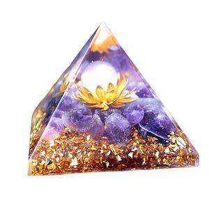 Crystal Epoxy Pyramid 6.5 Cm Floral Pattern Home Decoration Resin Craft Desktop <b>Ornament</b> - Product Image 4