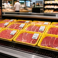 Plateau alimentaire en PP de qualité alimentaire pour viande (bœuf, porc, poulet) – Vente en gros, personnalisable, pour supermarché, aliments frais et surgelés